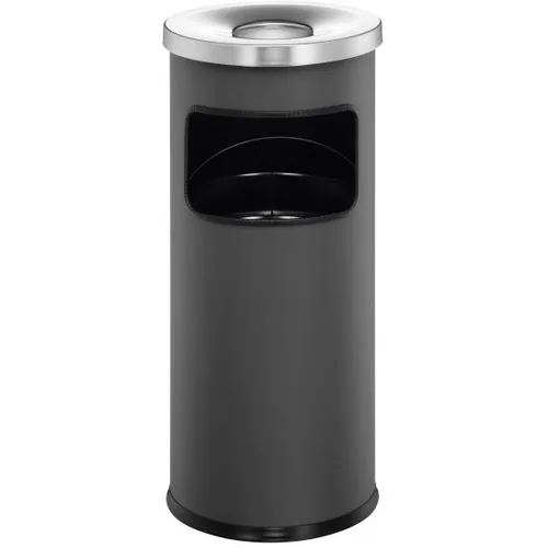 Durable 333258 Metall anthrazit 17l Aschenbecher - Kombi-Ascher und Papierkorb in einem, ideal für geschützte Eingangsbereiche. Mit selbstlöschendem Aluminiumdeckel für Sicherheit und einfache Reinigung.