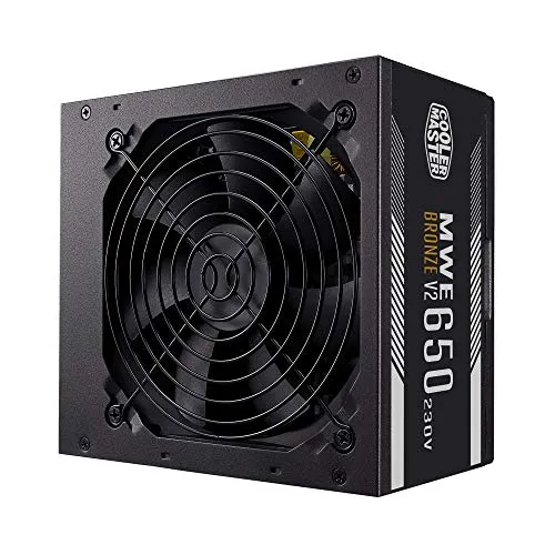 Cooler Master MWE 650 White 230V V2 Netzteil - 650 Watt, 80 PLUS zertifiziert, leiser 120mm Lüfter und kompakte Verkabelung für optimalen Luftstrom