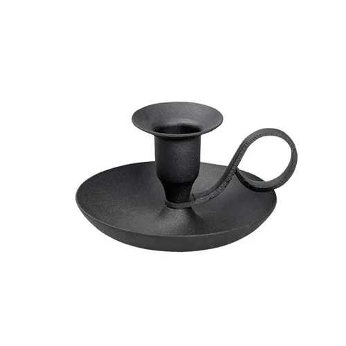 Handleuchter Klassik Kerzenhalter Schwarz H 5cm Eisen Matt Kerzen Ø2cm