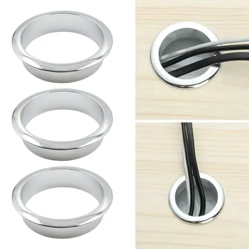 Kabeldurchführung Kabeldurchlass Schreibtisch aus Metall 60mm - Zierring für Möbeleinfädelbox, Zierdeckel,Kabel Loch Schreibtisch Kabeldurchführung für Verwaltung Office Computer Desk Drähte
