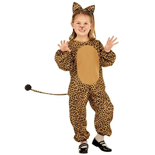 NET TOYS Kinder Kostüm Leopard Katzenkostüm 104, 2-3 Jahre Leoparden Kinderkostüm Tierkostüm Katze Overall