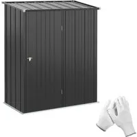 Outsunny Gerätehaus mit Pultdach 1,34 m² - Geräteschuppen aus verzinktem Stahl, robust und abschließbar für sicheren Stauraum im Garten. Ideal für Gartengeräte und Ausrüstung.