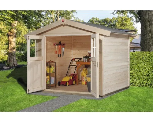 Gartenhaus weka Massivholz 285 x 235 cm natur
