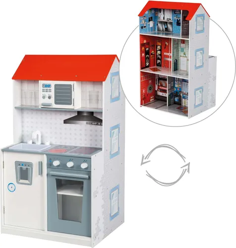 roba 2in1 Wendbares Puppenhaus und Kinderküche