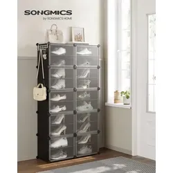 SONGMICS Schuhregal Schwarz mit 10 Fächern in schwarz von SONGMICS