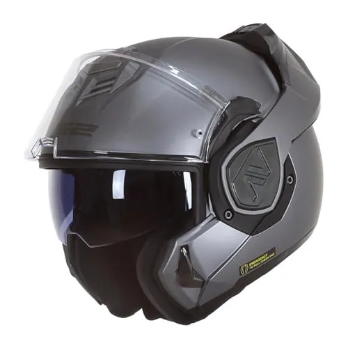 LS2 ADVANT SOLID Klapphelm - Motorradhelm in Matt Titanium, ECE 22.06 zertifiziert, hypoallergen und komfortabel