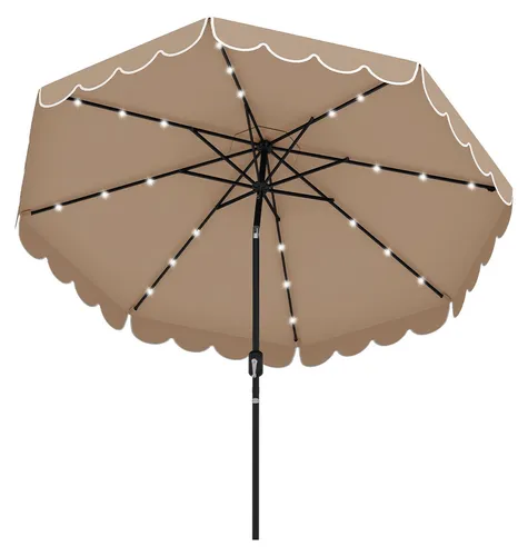 KOMFOTTEU Sonnenschirm Ø300 cm mit 24 LED-Lichtern