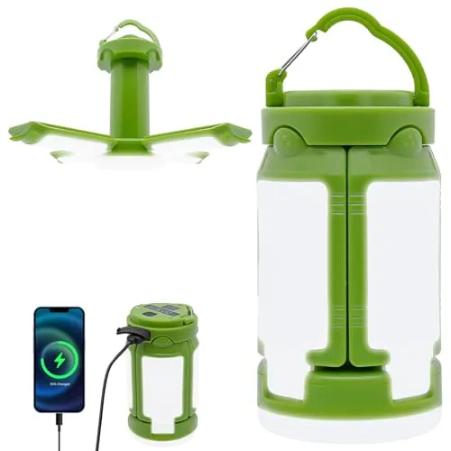 weiclianhp Campinglampe Tragbar, 2000mAh LED Campinglampe Aufladbar, Camping & Outdoor Lampen & Laternen, für Stromausfällen, Wandern, Notfall, Ausfälle, SOS, Angeln