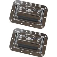 HMF 14992-09 Klappgriff 2er Set Einbauschale Gefedert 16 x 107 cm Silber