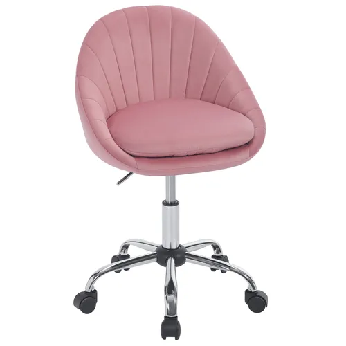 WOLTU Homeoffice Stuhl, Bürostuhl, Schminkstuhl, Samt, Rosa, BS167rs