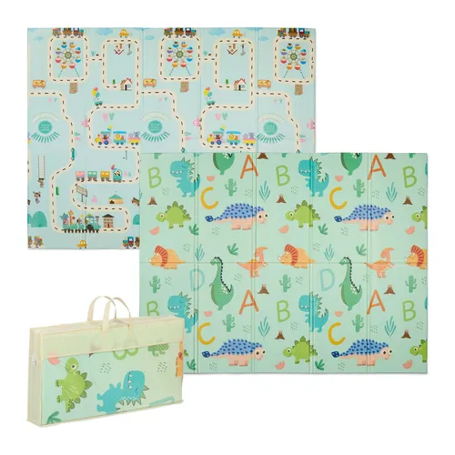 Faltbare Krabbelmatte für Babys – Spielmatte mit Wendemotiv - Spiel- & Puzzelmatten: Faltbare Schaumstoffmatte mit 2 Motiven, ideal für sicheres Spielen und Krabbeln, Größe 200 x 150 cm, perfekt für jedes Kinderzimmer.