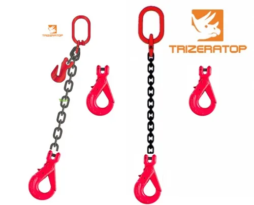 TRIZERATOP Kettengehänge 1-Strang 6 mm, WLL 1120 kg - Stahlketten mit Sicherheitsgabelkopfhaken, extrem langlebig und robust, ideal für professionelle Anwendungen mit hoher Tragkraft.