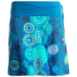 Vishes Minirock Kurzer Damen Baumwoll-Rock Taschen-Rock Mini-Röcke Mandala-Streifen Boho, Hippie, Retro Style blau 44