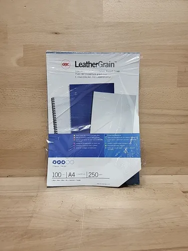 GBC LeatherGrain A4 Umschlagmaterial 100 Stk Blau Karton Schreibmappe