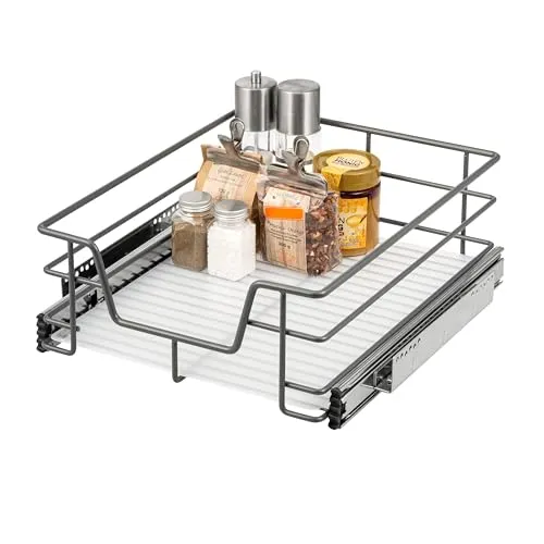 bremermann Teleskopauszug 45 cm für Schrank - Teleskopauszüge für Küchenschränke, mit sanftem Vollauszug und herausnehmbarem Einlegeboden für optimalen Zugriff und Ordnung.