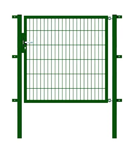 Alberts 647223 Einzeltor Flexo 125 cm | grün - Robustes Einzeltor aus feuerverzinktem Stahl, kunststoffbeschichtet in RAL 6005. Ideal für Sicherheit und Dekoration im Garten, einfach zu montieren mit umfassendem Zubehör.