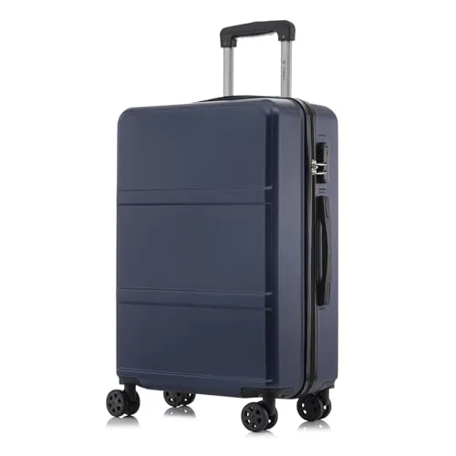 YONSLY Trolley Reisekoffer Dunkelblau mit 4 Rollen in blau von YONSLY