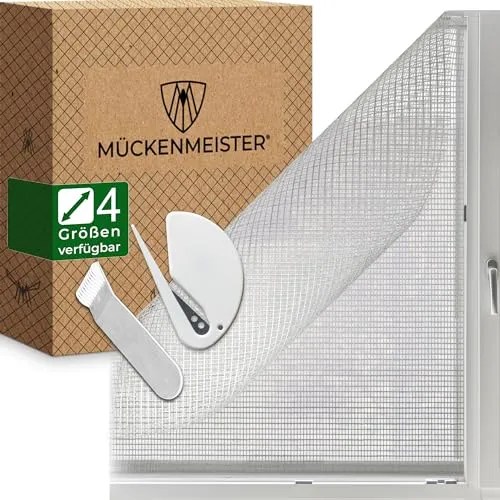 MÜCKENMEISTER® Fliegengitter Fenster (130x150cm, weiß) aus Glasfaser