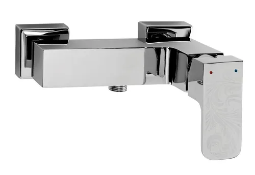 Brausearmatur Duschbatterie eckig Brause Wasserhahn Einhebelmischer Chrom