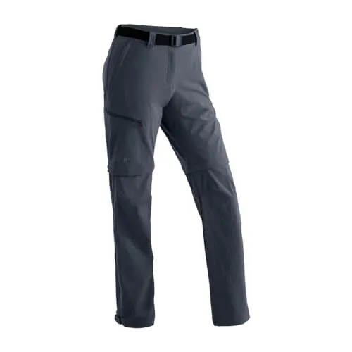 Maier Sports Women's Nata Trekkinghose Gr 22 Short grau - Wanderhosen für Damen, bi-elastisch und winddicht mit abzippbarem Hosenbein für individuelle Anpassung beim Trekking und Wandern.