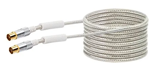 SCHWAIGER Antennenkabel 10m HD vergoldet 110dB - Videokabel & -stecker, 4-fach geschirmt für optimale Signalqualität und ideal für TV-Anschlüsse. Vergoldete Anschlüsse sorgen für eine langlebige Verbindung.