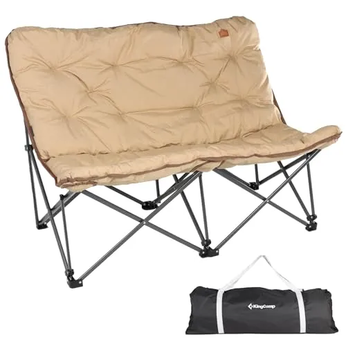 KINGCAMP Camping Sofa Lindon Relax - Camping-Möbel: Luxuriöses und komfortables Sofa für 2 Personen mit stabilem Stahlrahmen und hochwertigem 600D Oxford Bezug – ideal für Outdooraktivitäten!