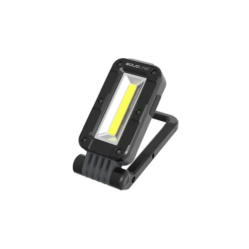 Solidline SAL1R LED Werkstattlampe - Taschenlampe mit 450 Lumen, 25m Leuchtweite und 5 Stunden Leuchtdauer. Ideal für Werkstätten, flexibel einsetzbar durch schwenkbaren Kopf und Magnetfuß.