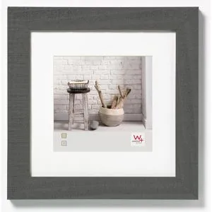 walther-design Bilderrahmen Home HO440D, 40 x 40 cm, Echtglas, Holzrahmen grau