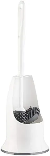 BadeStern Klobürsten: WC-Silikon-Bürste mit Spülrandreiniger und Halter, wechselbarer Kopf (Silikonklobürste, WC Garnitur, Toiletten)