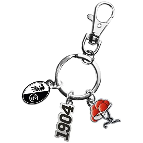 VWPEYY SC Freiburg Schlüsselanhänger CHARMS, Rot, Herren, Sport, Karabinerverschluss, Schlüsselanhänger