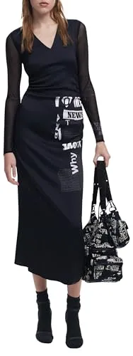 DESIGUAL ABITO LUNGO DONNA NERO von Desigual
