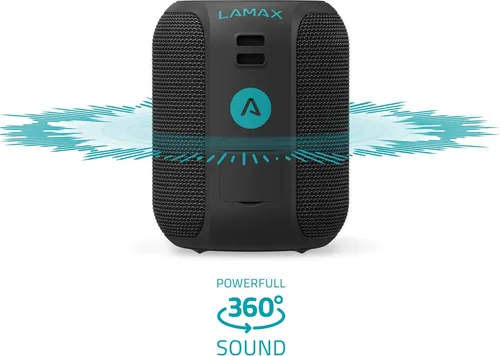 Lamax Sounder2 Mini Bluetooth Lautsprecher - Kompakter Lautsprecher mit 30 Stunden Laufzeit und 360° Sound, wasserdicht nach IP66 – perfekt für Outdoor-Abenteuer und Zuhause.