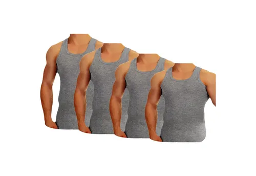 TEXEMP Tanktop 4er Pack Herren Unterhemd Baumwolle Tank Top Feinripp Shirt Achselhemd (4-tlg)