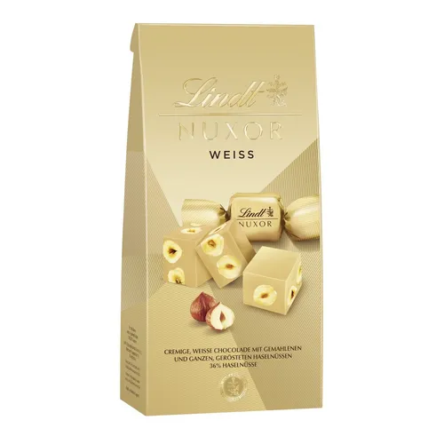 Lindt Nuxor Beutel Weiß Haselnüsse in weißer Schokolade 113g