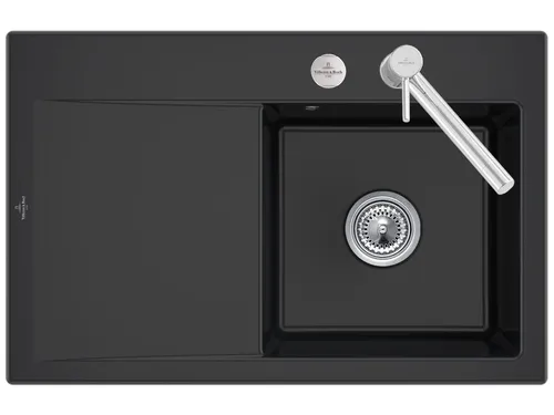 Villeroy & Boch Subway Style 45 Pure Black Keramikspüle - Sanitäranlagen & Zubehör, mit praktischer Abtropffläche für mehr Funktionalität in der Küche und aus hochwertiger Keramik für Langlebigkeit.