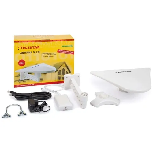 Telestar Aussenantenne ANTENNA 10 - DVB-T/T2-Aussenantenne mit 51dB Verstärkung und integriertem LTE-Filter, ideal für perfekten TV- und Radioempfang.
