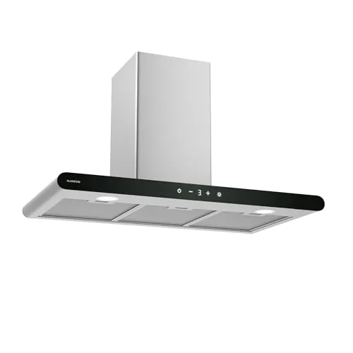 Klarstein CurveVent Dunstabzugshaube - 90 cm, 700 m³/h - Dunstabzugshaube mit 700 m³/h Luftstrom und A+ Energieeffizienz, ideal für eine gründliche Luftreinigung in deiner Küche und einfache Touch-Bedienung.