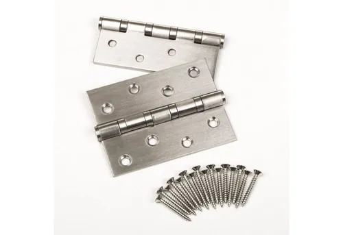 SO-TECH® Türbeschlag 2 Stück Türscharnier Edelstahl SS201 - Hochwertige 6 Stück Edelstahl Türbänder mit 4-fach Kugellager für reibungslosen Lauf, ideal für Holz- und Metalltüren bis 50 kg Tragkraft.