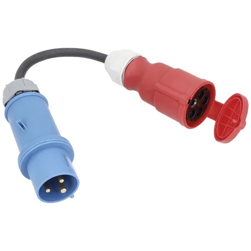 as-Schwabe CEE Adapterleitung 0,3m 32A - Kabeladapter: Ideal für Camping und Boote, mit Sicherheitsstandards und Spannungsanzeige für zuverlässigen Einsatz.