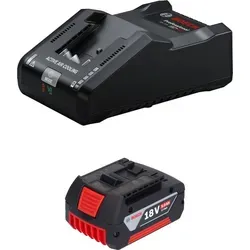 Bosch Starter Set GBA 18 V 5 Ah mit GAL 18V-160 Ladegerät - Werkzeugakkus Set mit 5 Ah Akku für 25% längere Laufleistung und ultraschnellem Ladegerät mit Active Air Cooling für effizientes Laden und hohe Lebensdauer.