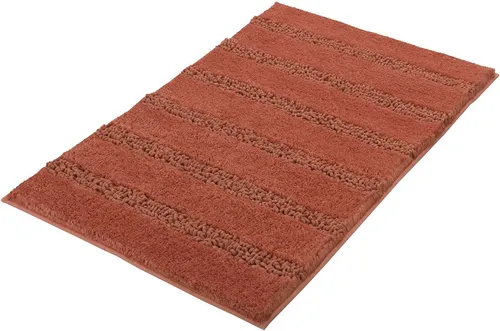 Badematte MONROVIA, Terracotta - Badteppich in Terracotta, rutschhemmend und fußbodenheizungsgeeignet für sicheren Komfort im Bad. Maße: 70 cm x 120 cm, Höhe 23 mm.