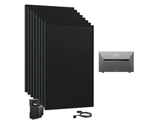 Anker Balkonkraftwerk 3600W Solaranlage Anker SOLIX Solarbank 3 E2700 Pro mit Zusatzakkus, (Smart Meter und 8x JASolar 450Wp Full Black im Lieferumfang enthalten), Speicher mit integriertem Wechselrichter, All-in-One 2,668kWh Akku