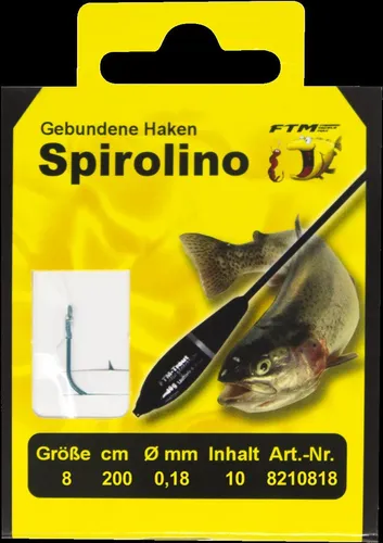 FTM Haken gebunden Sbirolino 200cm - 10 Forellenhaken, Hakengröße/Schnurdurchmesser:Gr. 8 / 0.18mm