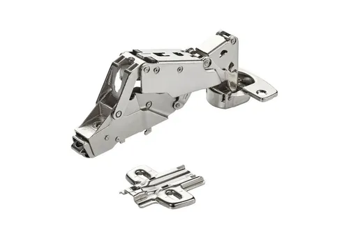 SO-TECH® Türbeschlag Softclose Weitwinkel Scharnier 165° Sensys 8657i (1 St), Mittelanschlag Schnellmontage inkl. Montageplatte Höhe 0 mm