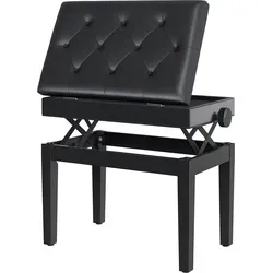 HOMCOM Klavierbank mit Stauraum - Hocker mit höhenverstellbarem Sitz, ideal für Pianisten, und bietet zusätzlichen Stauraum für Zubehör.