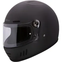 Merlin Revival Vintage Helm Größe M für Männer - Robuster Motorradhelm aus mehrlagigem Fiberglas mit leichtem Design. Herausnehmbares und waschbares Innenfutter aus Leder für hohen Tragekomfort. Ideal für stilbewusste Biker.