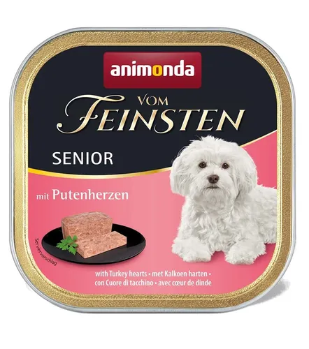 animonda Vom Feinsten Senior Hundefutter - 22 x 150 g, getreidefrei und ideal für Hunde ab 7 Jahren mit Putenherzen
