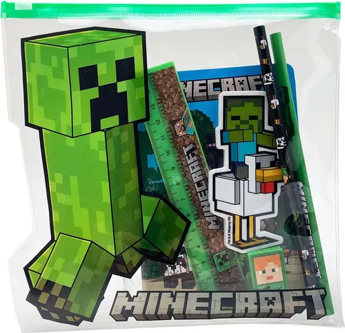 Federmäppchen in Minecraft-Form, gefüllt