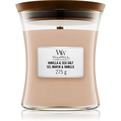 Woodwick Vanilla & Sea Salt Duftkerze mit Holzdocht 275 g in beige von WoodWick