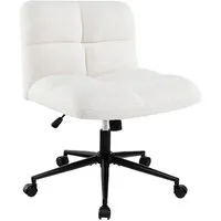 Costway Schneidersitz Stuhl mit Rollen und Wippfunktion – Modern Beige